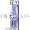 2 strati Stright 8 Arms Glass Bong Dab Rig Pipa ad acqua di alta qualità Tree Purc Bubbler Pipes Oil Rigs Heady Wax Bong Ciotola di vetro Quarzo Banger Narghilè spesso