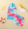 Kids Clothing Sets Boys Girls Summer tie-dye Sleeveless Top shorts Suit Children Hooded vest western style Printing Boutique Clothes wmq879