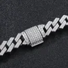 Цепочка звена Хип -хоп когти 5а Cz Stone Bling Iced Out 12 мм квадратный Miami Burb Cuban Bracelets для мужчин Рэппер Ювелирные изделия Trum22