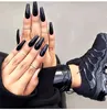 VMAe damer ballerina fingernaglar färgglada 24pcs / box full täcke fast med tejp falska konstgjorda naglar tips tryck på naglar