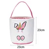 Easter Bunny Bucket Festive Canvas Rabbit Basket Easter Egg Tote Bag Candy Gift Storage Bags Celebration Party Supplies RRA11295