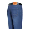 Heren jeans 2022 zomer klassieke stijl dunne rechte been zakelijke casual stretch denim broek lichtblauwe broek mannelijk merk