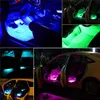 Barre lumineuse LED RGB, bande Flexible avec télécommande sans fil, contrôle activé par le son, lumière d'ambiance intérieure de voiture, pour les pieds, en 12V