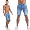 Mens Shorts jeans denim preto cintura alta rasgada verão para homens marca plus size casual streetwear DK03 210716