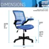 Amerikaanse voorraad commerciële meubels mesh taak bureaustoel met flip-up armen, blue253u