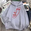 Vrouw Half Gezicht Print Man Hoodie Fleece Lange Mouw Casual Hooded Kleding Comfortabele Mode Hoody Hip Hop Anime Sweatshirts H1227