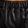 Autumn Winter Elastic midja Real Shorts Women Luxury Sheepskin äkta läder Korta byxor damer Streetwear Casual Women's