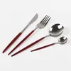 30PCs Full Tableware Multicolor Stainless Steel Cutlery Set Fruit Cake Fork Dessert Spoon Knife Household el Kitchen Tool 210928