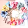 10 pz / lotto Tie dye Scrunchies Donna Arcobaleno colorato Corda per capelli Morbida ragazza Chiffon Cravatta per capelli Anello per capelli Accessori per coda di cavallo