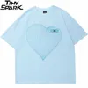 Men Hip Hop Streetwear Tshirt Broken Heart Print T Shirt Harajuku Cotton Casual Summer Short Sleeve T-Shirt Black Tops Tees 210716