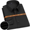 Chemise habillée pour hommes formelle élastique mode couleur unie poche sans fer classique travail d'affaires à manches longues chemise décontractée intelligente 210714