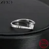 حلقات الكتلة Zemo 100 ٪ Pure 925 Sterling Silver Ring مجموعة الزفاف الفاخرة CZ للنساء مجوهرات أزياء المشاركة القديمة