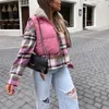 PUWDカジュアルな女性ピンクライトショートパウガベストスプリングファッションレディース暖かい二重weardメスストリートウェアダウンタンク210817