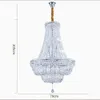 Lampadario di cristallo da soggiorno dal design di lusso Lampadario moderno a sospensione Luminare Luci da villa a LED Hanglamp cromate