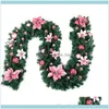 Decoratieve feestelijke feestartikelen Home GardenDecoratieve bloemen Kransen 2.7 M Kerst Rattan Garland Schoolavonden kleuterschool