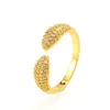 24k Yellow Fine Solid Gold GF pawprint adjustable ring Kissing Band Ring Animal Sea Shell Life Jewelry CZ