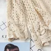 Women's Blouses & Shirts Women Crochet Blouse Summer Cardigan Long Sleeve Embroidery White Shirt Hollow Out Clothes Beach Wear Coat