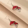 Cerchio Huggie Mushroom Orecchini pendenti Gioielli in metallo ciondolano per i regali delle donne