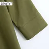 Zevity Women Fashion Solid Color Pocket Patch Koszula Sukienka Biuro Panie Bierowane Biznes Vestido Casual Proste Suknie DS4277 210603