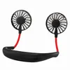 Bärbar USB Uppladdningsbar Lazy Neck Hängande Dual Air Cooling Fan Sport 360 graders roterande hängande