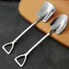 Stainless Steel Shovel Spoon Hanging Salad Cheese Shovels Watermelon Ice Cream Honey Spoons Hotel Kitchen Tableware Supplies BH5195 WLY