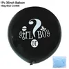 Dekoracja imprezowa 36 cali chłopiec lub dziewczyny balon płeć odsłonić czarny ballon lateksowy z niebieskim różowym konfetti baby shower favor