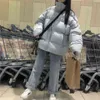 Oversized Puffer Kurtka żeński Kapturem Loose Koreański Płaszcz Bubble Zima Ciepłe Grube Krótkie Parkas Mujer Kobiety Snow Wear Znosić 211108