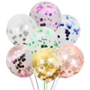 12Inch confetti latex ballong bröllop layout dekoration baby shower födelsedagsfest dekoration runda transparent stora ballonger xmas dekor boll jy1063