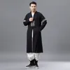 Ethnische Kleidung Asiatische Traditionelle Tops Männer Chinesischen Stil Gesticktes Kleid Herbst Baumwolle Leinen Lange Robe Männlich Hanfu Tang Anzug Kostüm