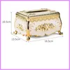 Fashion Tissue Box Tea Table Living Room Office Tissue Boxes Napkin Box Ornament Designer Electroplated Gold Rectangle Paper