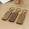 2022 nouveau Design personnalisé porte-clés en bois blanc assorti porte-clés en bois sangles métal et cuir porte-clés