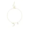 Chains Crescent Small Fragrance Pendant Golden Moon Pearl Necklace Women's Net Red Temperament Lock Neck Chain Bone