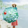 Ny Begonia Mönster Vindtät Fällande Regn Paraply Kvinnor Solskydd Parasoler UV Skyddande Sun Paraply