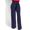 Plazson Höst Vinter Kvinnor Bälte Palazzo Byxor Lös Long Pant High Waist Wide Leg Pants Trousers Streetwear Pantalones 211105