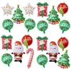 1Set julfolie ballonger Anta Claus Ballon Snowman Globos Nyår 2022 Hem Xmas Även Party Supplies