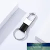 Luxury PU Läder Keychain Fashion Metal Nylon Stripe Nyckel Kedja Män Kvinnor Midja Hängande Bil Keyring Male Classy Business Present Fabrikspris Expert Design Kvalitet