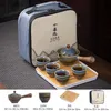 マグス花絶妙な石の粉砕形茶セット手作りの鍋カップ中国の称賛のギフトGungfu Teawareユニーク