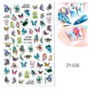 Autocollant pour ongles bleu auto-adhésif, motif papillon mignon 3D coloré, imperméable, pointes de manucure, décoration à faire soi-même, 7210339