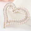 Pins, Brooches Women Crystal Faux Pearl Heart Scarf Brooch Pin Breastpin Wedding Accessory
