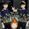 Boys Girls Sweater Knitting Cotton 2021 Pullover Warm Winter Autumn Plus Thicken Velvet Baby Kids Teenagers Children Clothing Y1024