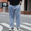 Simple Loose Men's Jeans Solid Color Casual Harlan Pants For 140kg Fat Man Size 28-48 Vêtements De Grande Taille Pour Hommes