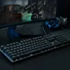 MIIIW Gaming Mechanical 600K 104 Keys Red Switch USB Wired 6 Mode White LED Backlights Keyboard Office Use