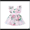 Kleider Kleidung Baby, Kinder Umstandsbaby Mädchen Blumenkleid mit Schmetterlingsärmeln Kleid Baby Süßes Sommerkleid Outfit Sonnenanzug Kleidungsset 0 bis 24 Monate D