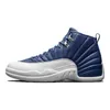 University Blue 12 Basketball Shoes 12S Mens Sports Sneakers Wintrized Wntr 로열티 택시 독감 게임 높은 트레이너 크기 40 -47 I