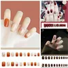 Mode 24 pcs Set Faux Ongles pour Femmes Filles Conseils Floraison Recyclable Faux Ongles Accessoires Manucure Outils