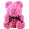 Rose Teddy Bear Heart PE SOAP Espuma Artificial Flor Rose Bear 25cm 40 cm para mulheres namorados casamento aniversário natal lle11539