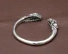 Vintage Thai Silver Tiger SKULL Bangle 925 Sterling Skeleton Banglebracelet Hip Hop Punk Man Fine Jewelry