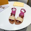 Scarpe da donna estive Sandali in pelle di paglia pp Piattaforma Casual Beach Outdoor Flat Designer Slides Pantofole Ladies letter Sandali Taglia 35-42 XX-0385