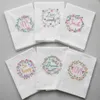 Guardanapos Bordados Carta Algodão Tea Toalhas Absorvens Absorventes Guardanapos Uso de Cozinha Handkerchief Boutique Wedding Pano 5 Designs Daf254