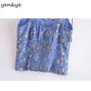 Vintage Floral Print Sexy Cami Top Women Holiday Summer Crop Female Chiffon s 210514